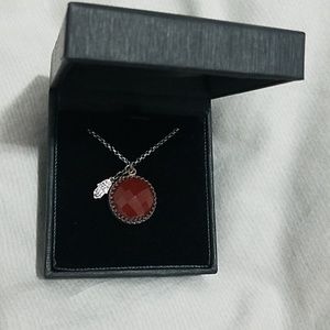 NWOT Red onyx pendant with hamsa palm necklace